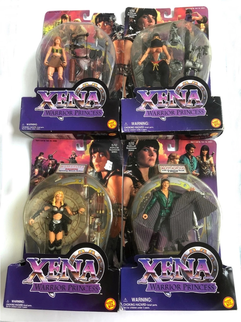 XENA Action Figure Lot Of 4 Toy Biz | Autolycus Gabrielle Callisto Harem Xena